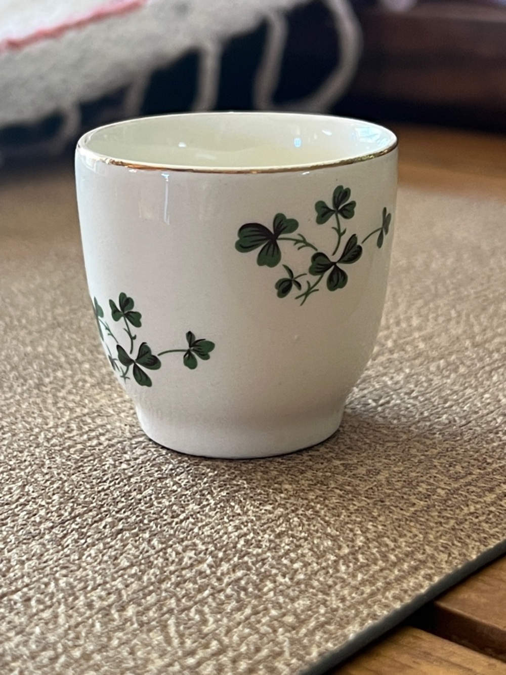 2” Shamrock Espresso cup Carrigaline Pottery